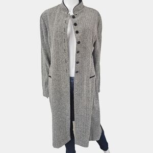 Virgo Vintage Herringbone Long Sleeve Button Down Jacket Dress Size 16